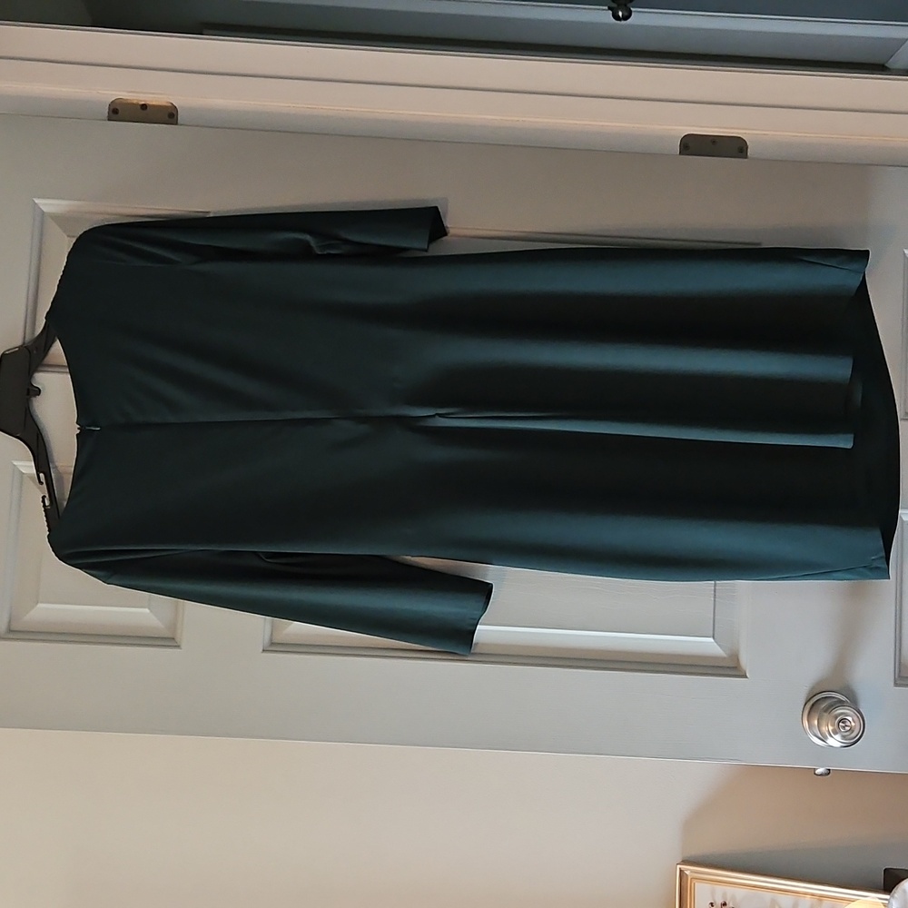 Lauren Ralph Lauren Size 14 Forest Green Draped Midi Dress - Picture 7 of 7